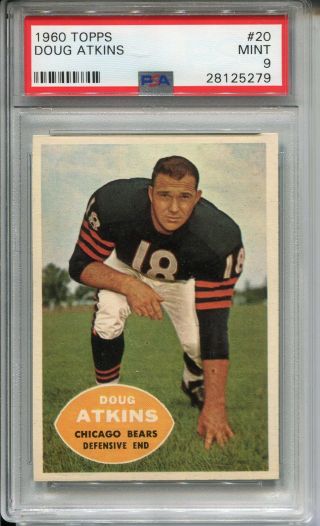 1960 Topps 20 Doug Atkins Psa 9 Chicago Bears