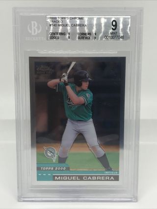 2000 Topps Chrome Traded Miguel Cabrera Rc Rookie T40 Bgs 9 Kb