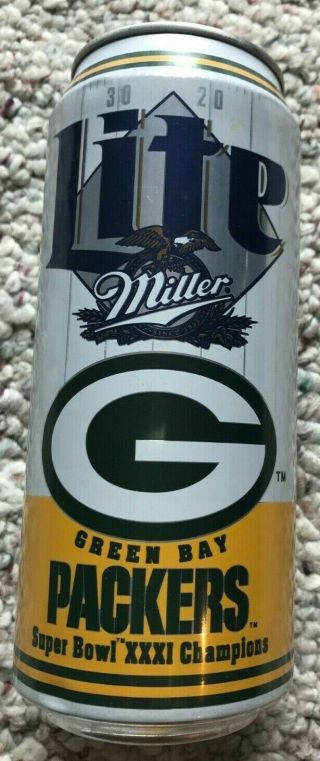 Green Bay Packers Bowl Xxxi Champions Miller Lite Can