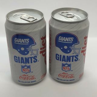 Diet Coca Cola 2 Cans 1993 Nfl Collector Series York Giants