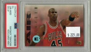 Michael Jordan 1994 - 95 Skybox Emotion 100 Bulls Psa 10