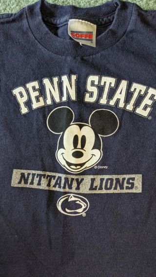 Boys T - Shirt Blue Mickey Mouse Penn State Nittany Lions 2t Pre - Owned