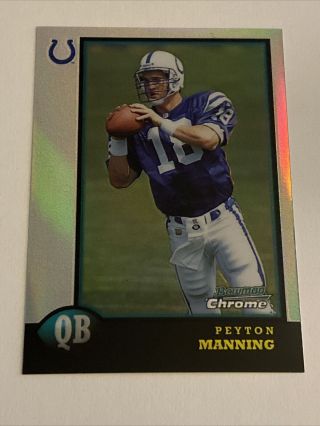 1998 Bowman Chrome Preview Bcp1 Peyton Manning Rookie Refractor