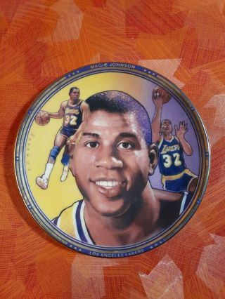 Magic Johnson 1991 Sports Impressions Nba Mini Collector Plate Series Ii 4007 - 02