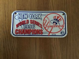 1996 Mini York Yankee World Series License Plate