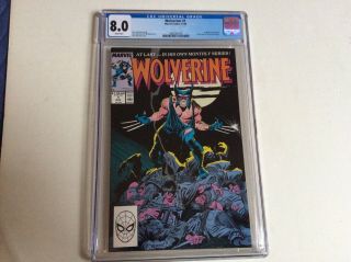Wolverine 1 Cgc 8.  0 White Pages 1st Patch 1988 Marvel Comics