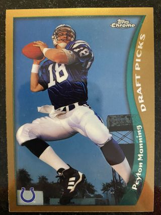 Peyton Manning Rookie Card 1998 Topps Chrome 165 Indianapolis Colts - Hofer
