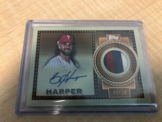 2021 Topps Series 1 Bryce Harper Reverence Auto Autograph Patch Rap - Bh 09/10