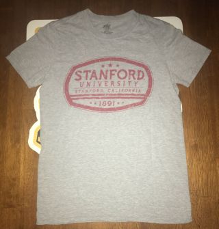 Stanford University Est 1891 Adult Small Gray Short Sleeve T - Shirt Ncaa