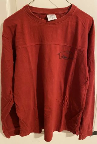 Women’s Arkansas Razorbacks Football Long Sleeve Shirt Maroon,  Small