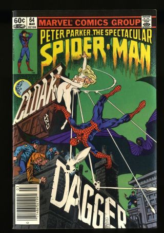 Spectacular Spider - Man 64 Vf,  8.  5 Newsstand Variant 1st Cloak & Dagger