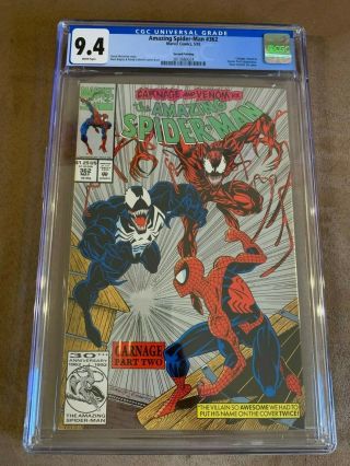 Spider - Man 362 (1992) 2nd Print Carnage App Cgc Graded 9.  4 White Pages