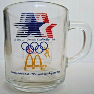 Vintage Los Angeles 1984 Summer Olympics McDonald ' s Glass Mug/Cup 2