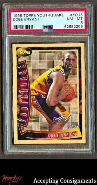 1996 - 97 Topps Youthquake Yq15 Kobe Bryant Rc Lakers Rookie Psa 8 Nm - Mt
