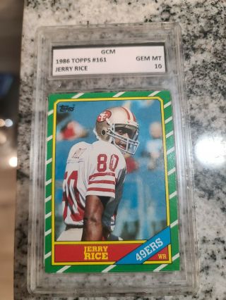 Pristine 1986 Topps Jerry Rice Rc Rookie Card 161 Gcm Gem 10