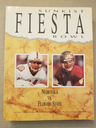 1990 Fiesta Bowl Program Nebraska Vs.  Florida State 1/1/90