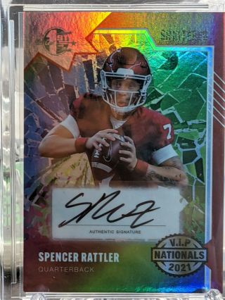 Spencer Rattler Auto Wild Card Shattered 1st Trading Card Nationals Exclusive Qb