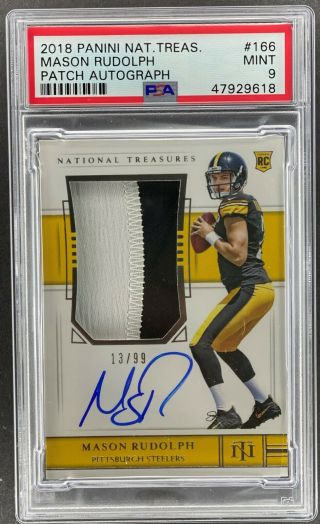 2018 National Treasures Mason Rudolph Rookie Patch Auto /99 Psa 9 Rc Rpa [hd]