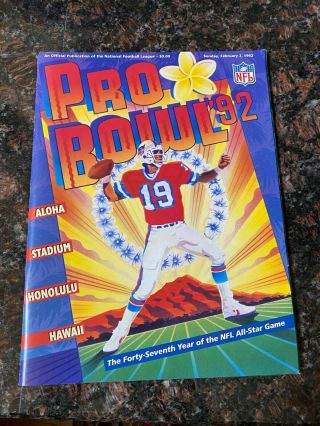 Nfl Pro Bowl Football Program Aloha Stadium 02/02/1992 Jim Kelly Mark Rypien