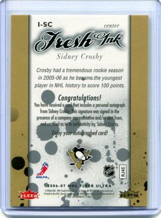 2006 - 07 Ultra Fresh Ink ISC Sidney Crosby SP 2