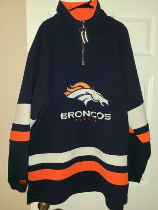 Vintage Denver Broncos Football Nfl Mirage Sweatshirt Xxl Stitched Logo