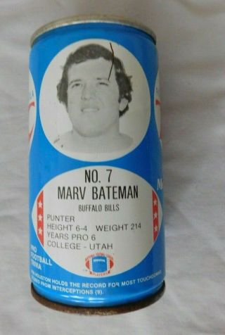 Marv Bateman Buffalo Bills Vintage Rc Cola Can Royal Crown Empty Soda Can