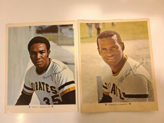 1971 Roberto Clemente Manny Sanguillen Arco Gas Pittsburgh Pirates 8x10 Photos