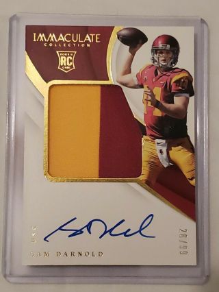 2018 Immaculate Sam Darnold Premium Patches Rookie Auto /99 Sp Rc Panthers 102