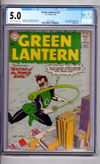 Green Lantern 22 Cgc 5.  0 Cm/ow 