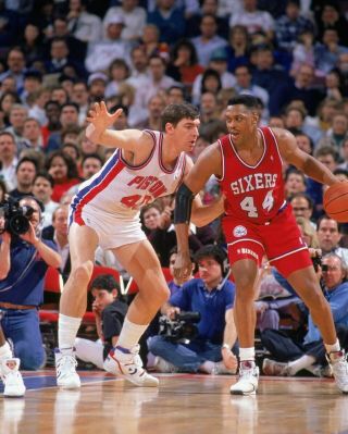 Rick Mahorn & Bill Lambier 8x10 Photo Philadelphia 76ers Pistons Basketball Nba
