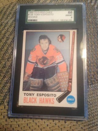 1969 - 70 Opc Tony Esposito 138 Rookie Sgc - 8 Graded
