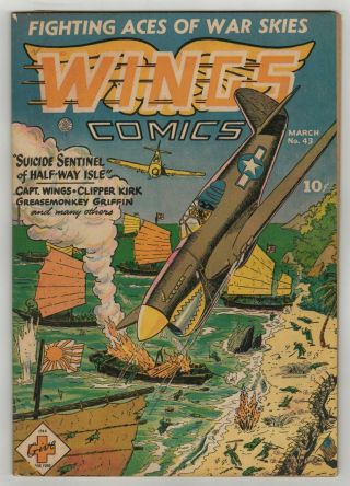 Wings Comics (1940) 43 Art Saaf Cover Ruben Moreira Graham Ingels Lee Elias Vg,