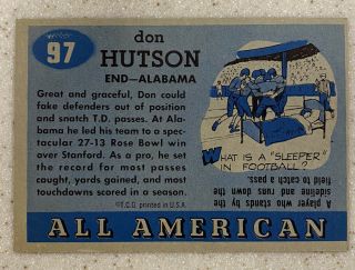 1955 Topps All American Don Hutson 97 Alabama 2