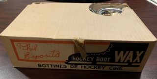 Phil Esposito Hockey Boot Wax Complete Store Display Box With 12 Tins