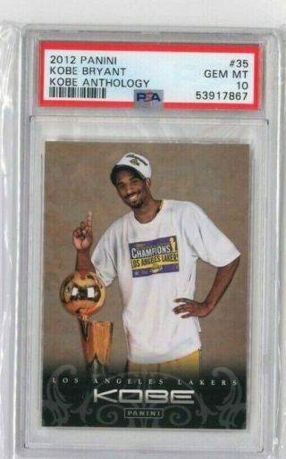 2012 - 13 Panini Kobe Anthology 35 Kobe Bryant Psa 10 Gem Mt Hof Lakers Pop 2