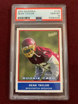 Sean Taylor 2004 Topps Bazooka Rookie Card PSA 10 Gem Mt Hurricanes Redskins 3