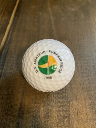 1996 Us Amateur Pumpkin Ridge Titleist Golf Ball.  Tiger Woods Won 3rd Title Flag