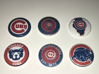 1 " Set Of 6 Chicago Cubs Lapel Badge Button Pins Pinback [p229]