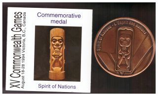 1994 Commonwealth Games Commem.  Medal - First Nations Design