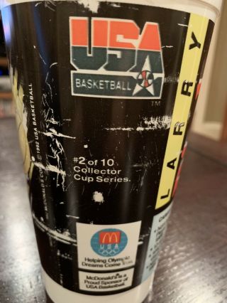 Larry Bird 1992 USA Olympic Dream Team McDonald ' s COLLECTOR CUP 2 of 10 2