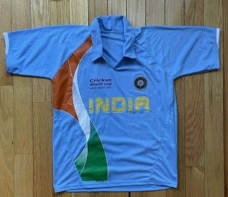 India Cricket World Cup 2007 West Indies L Jersey Shirt Blue Soccer Football