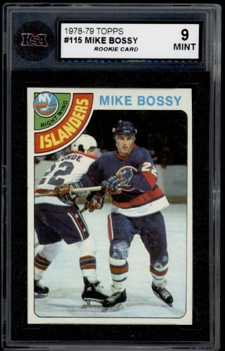 1978 79 Topps 115 Mike Bossy Rookie Card Ksa 9