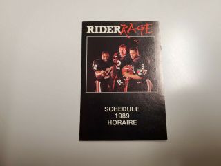 Rs20 Ottawa Rough Riders 1989 Cfl Football Pocket Schedule - Miller Lite