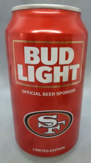 Budweiser Bud Light 2016 Nfl Kickoff Beer Can San Francisco 49ers Bottom Opened