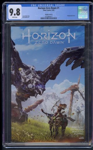 Horizon Zero Dawn 1 Cover B 9.  8 Cgc Fast Titan Ps4 Ps5 Game Art