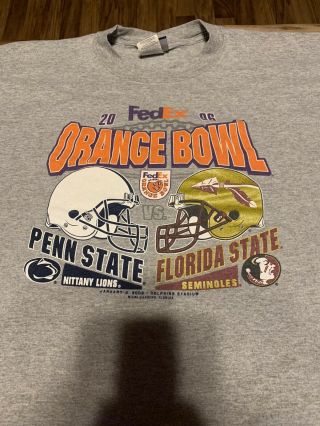 Vintage 2006 Orange Bowl Penn State Florida State T Shirt Size L
