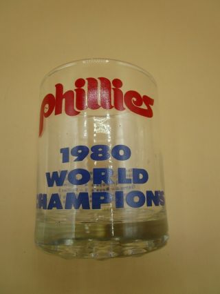 Vintage Philadelphia Phillies 1980 Worlds Champions 4in.  Glass No Chips Or Crack