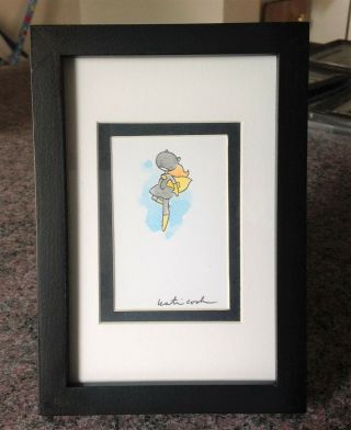 Katie Cook Batgirl Art Card Ink And Watercolor Framed Hard To Find