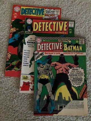 Group Of 9 Detective Comics 1966 - 1968 - 355,  367,  372 - 375,  377 - 379