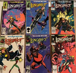 Longshot Comic Mini Series Complete Set Of 6.  Issues 1,  2,  3,  4,  5,  6.  Vf.